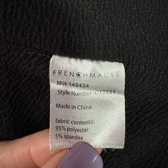 French Mauve Black Open Front Shawl Collar Blazer - Size M - Picture 5 of 8